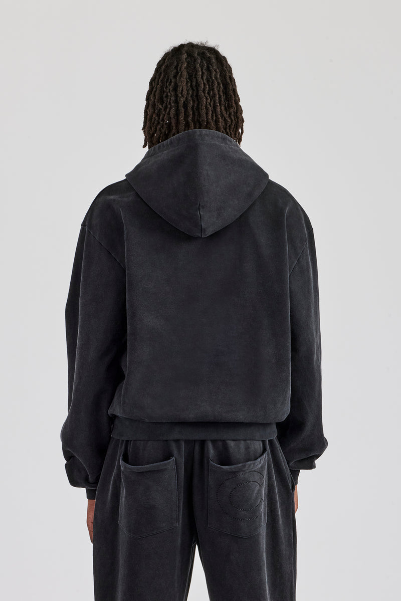 Washed Hooded Tracksuit - Black