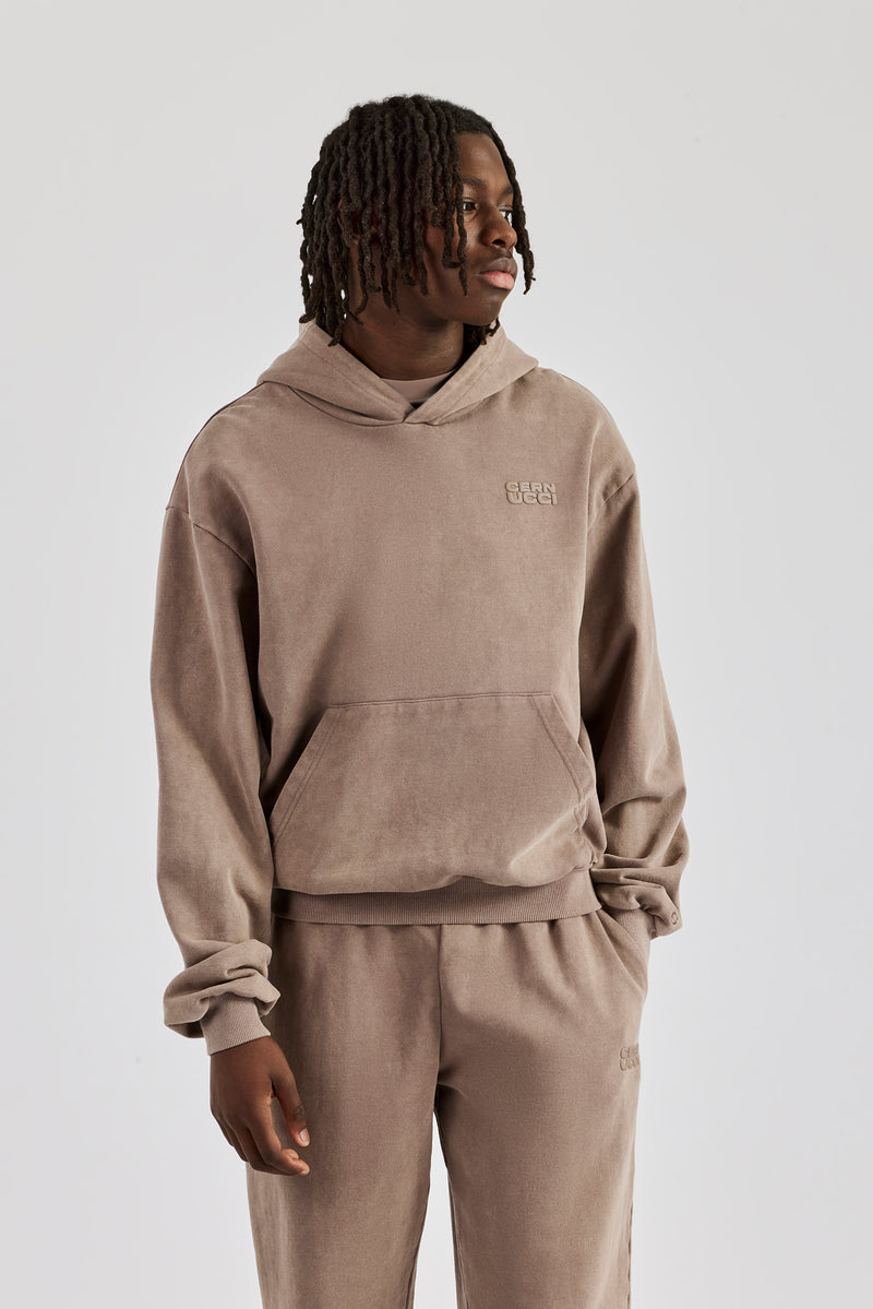 Washed Hooded Tracksuit - Taupe