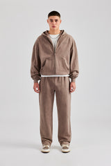 Washed Zip Through Tracksuit - Taupe