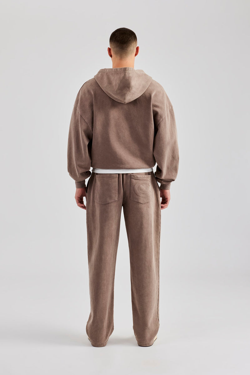 Washed Zip Through Tracksuit - Taupe