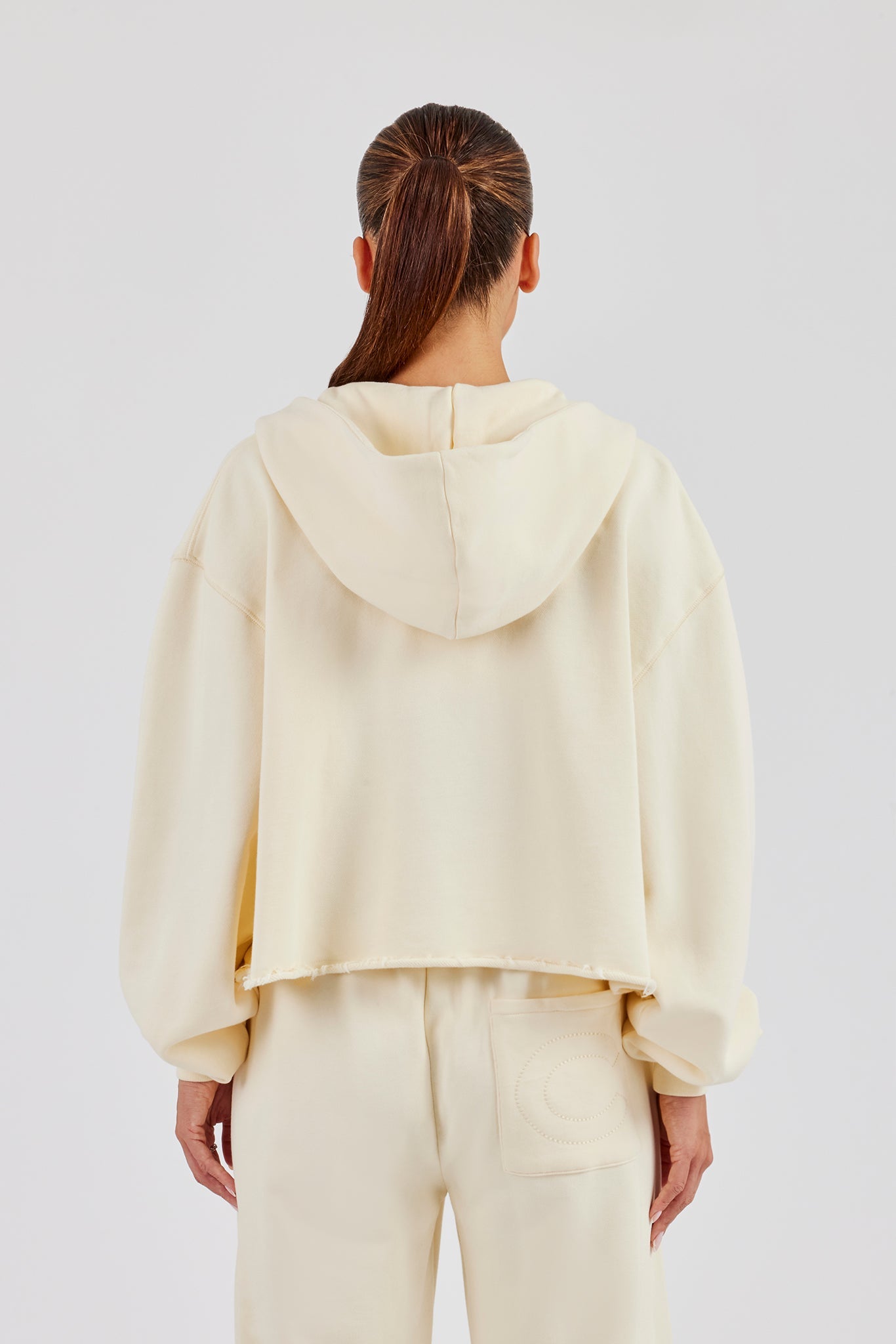 Washed Boxy Fit Zip Through Hoodie - Butter Yellow