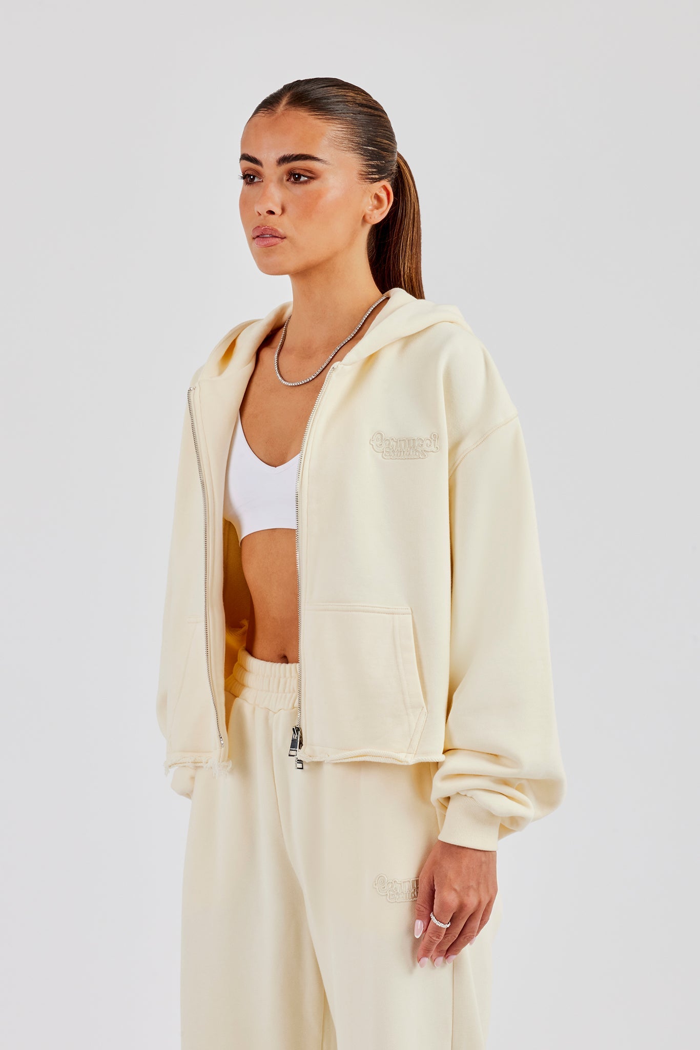 Washed Boxy Fit Zip Through Hoodie - Butter Yellow