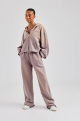 Washed Boxy Fit Zip Through Tracksuit - Mauve