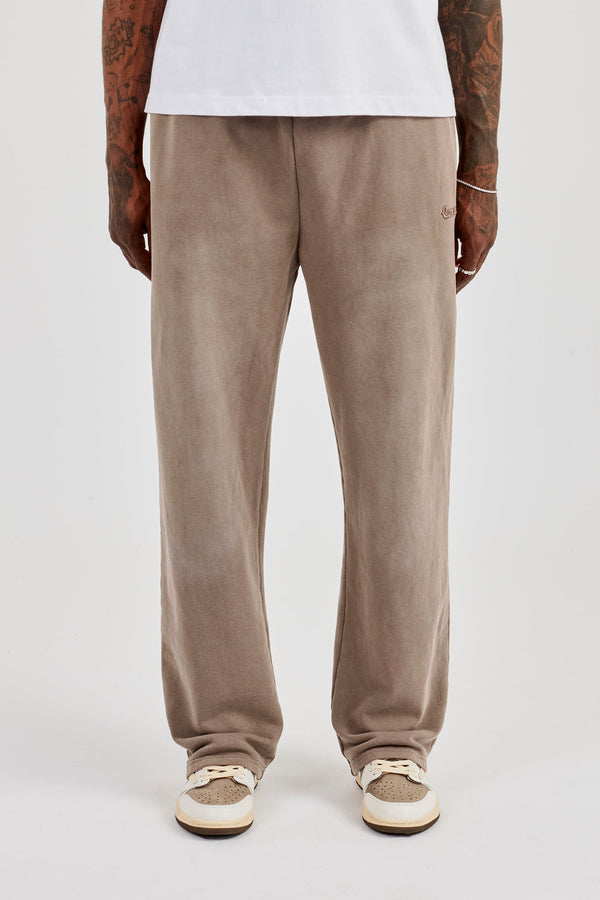 Washed Relaxed Jogger - Brown