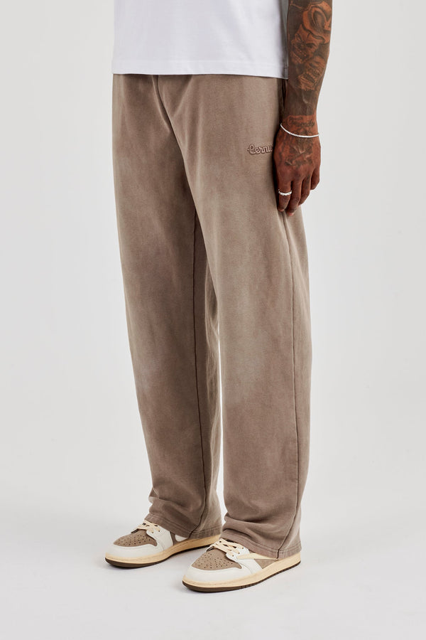 Washed Relaxed Jogger - Brown