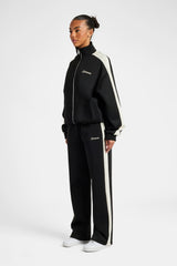 Womens Contrast Panel Tracksuit - Black