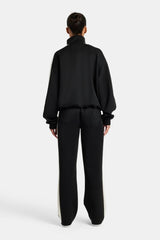 Womens Contrast Panel Tracksuit - Black