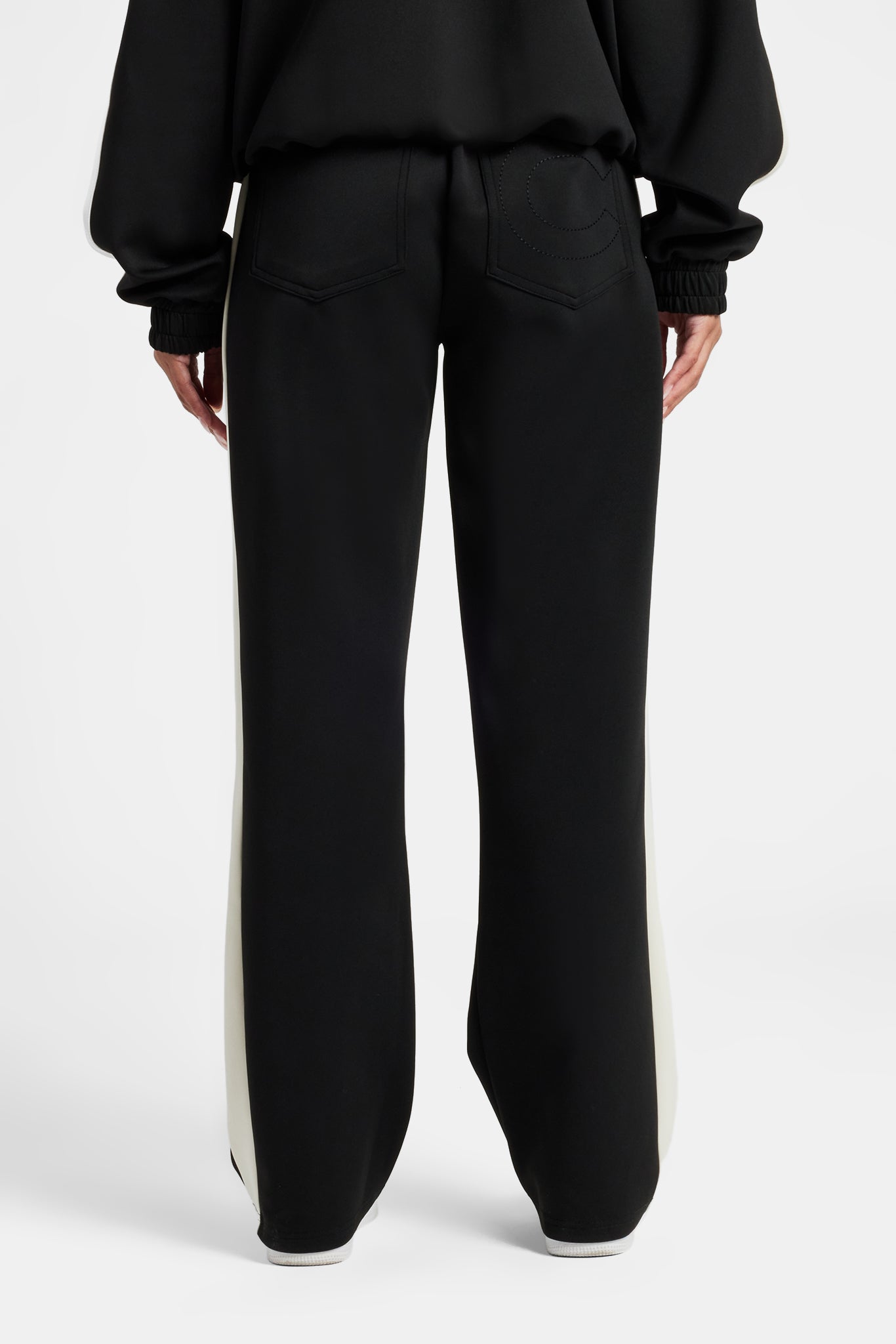 Womens Contrast Panel Track Pant - Black
