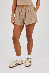 Peached Soft Touch Short - Taupe