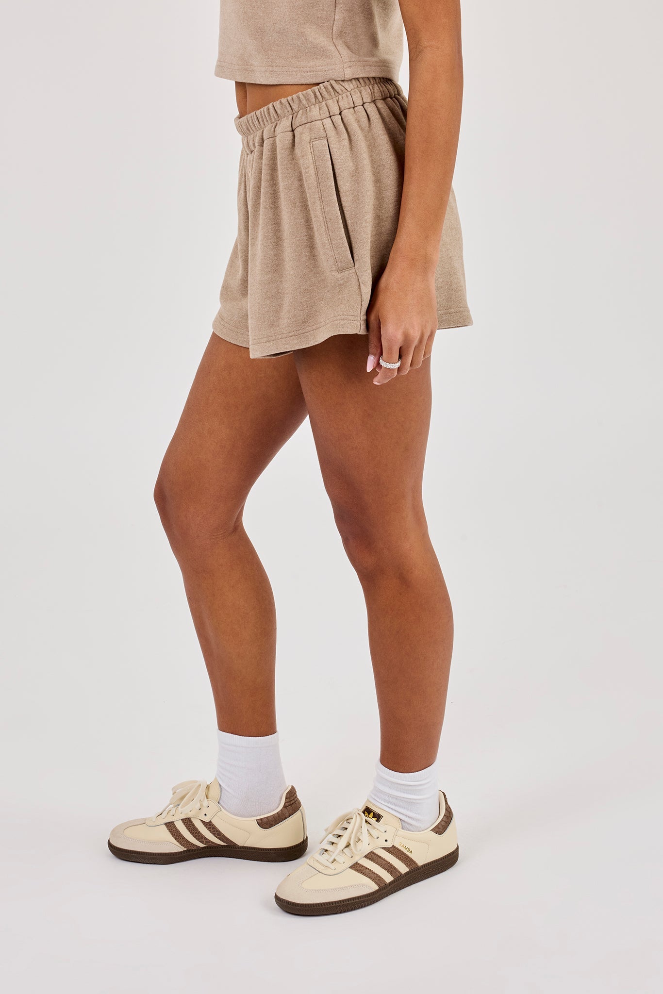 Peached Soft Touch Short - Taupe