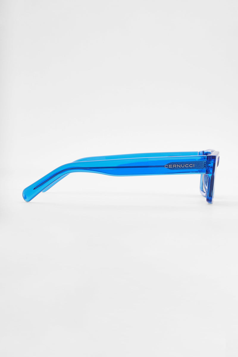 Rectangular Acetate Sunglasses - Blue