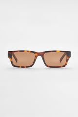 Rectangular Acetate Sunglasses - Brown