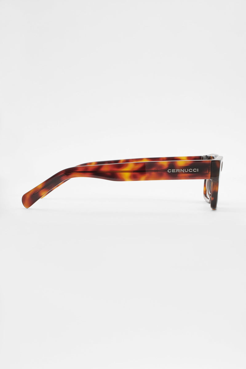 Rectangular Acetate Sunglasses - Brown