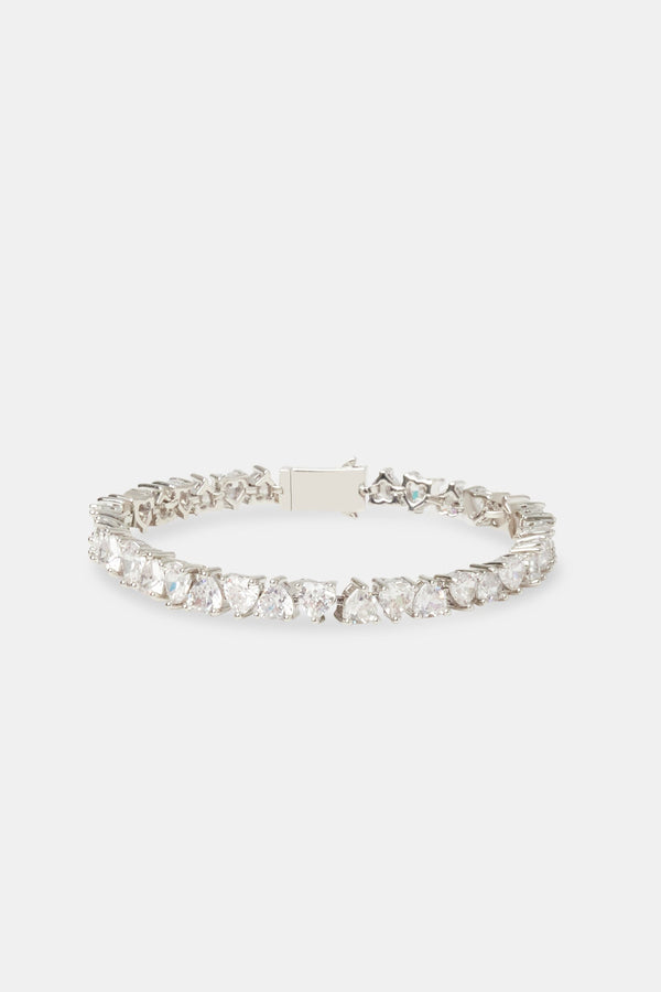 Alternating Heart Tennis Bracelet - 5mm