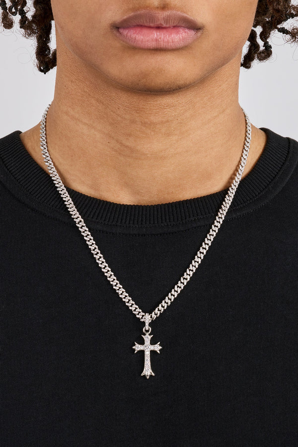 Iced Chunky Cross Iced Cuban Chain - 5mm