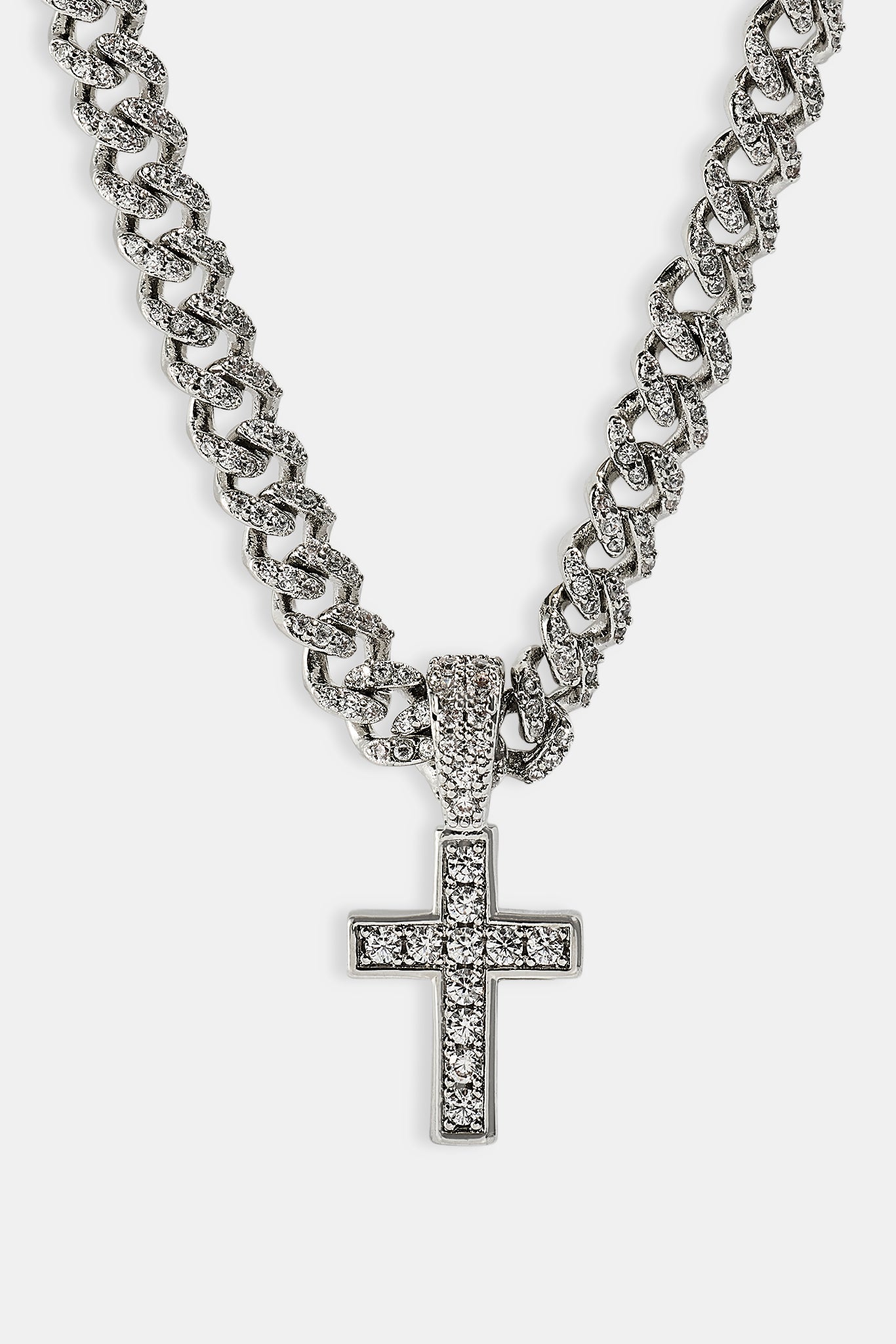 Iced Drop Cross Iced Cuban Chain - 5mm
