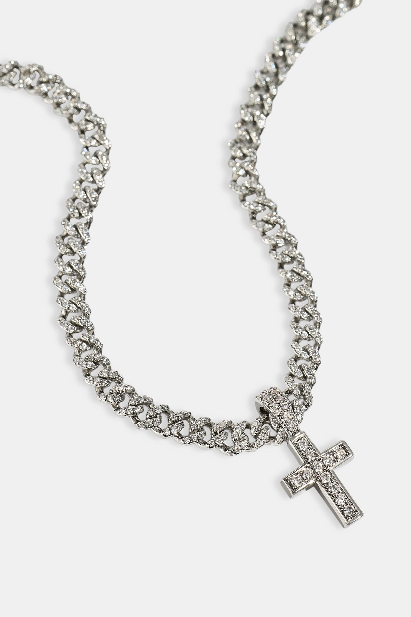 Iced Drop Cross Iced Cuban Chain - 5mm