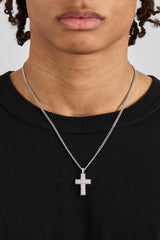 Iced Pave Baguette Cross Micro Cuban Necklace - 3mm