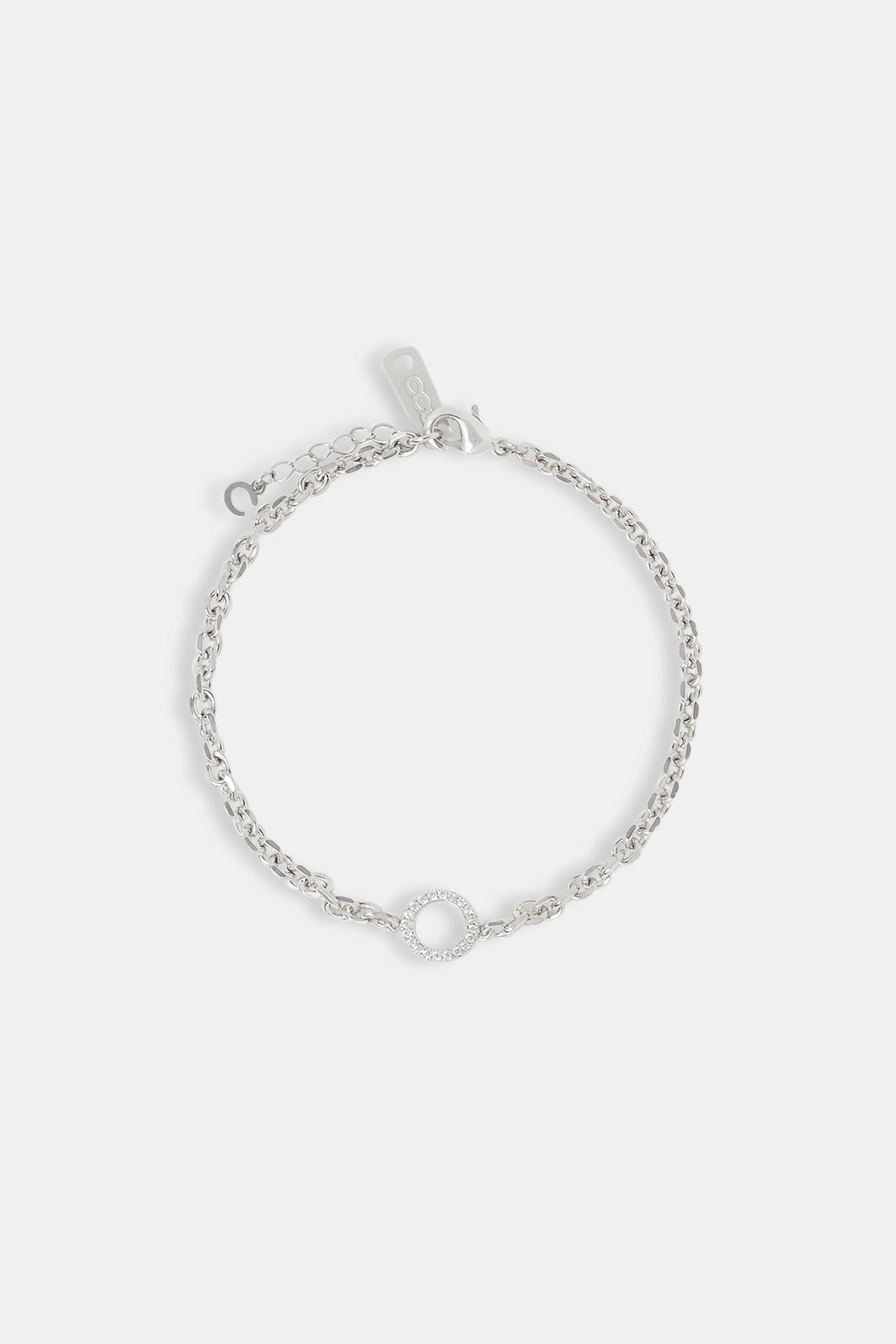 Iced Circle Outline Rolo Bracelet - 10mm