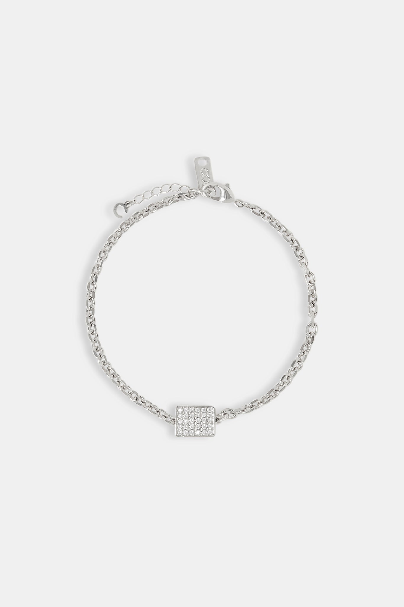 Iced Pave Rectangular Rolo Bracelet - 10mm