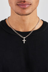 Iced Drop Cross Cuban Chain - 5mm