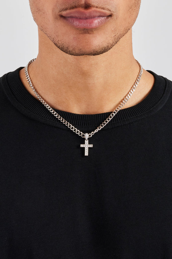 Iced Drop Cross Cuban Chain - 5mm