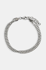 Double Curb Bracelet - 6mm - White