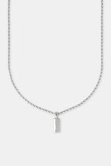 Micro Polished Bar Rope Necklace - 15mm