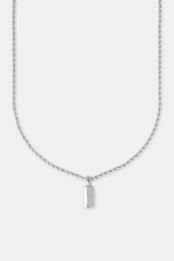 Micro Polished Bar Rope Necklace - 15mm