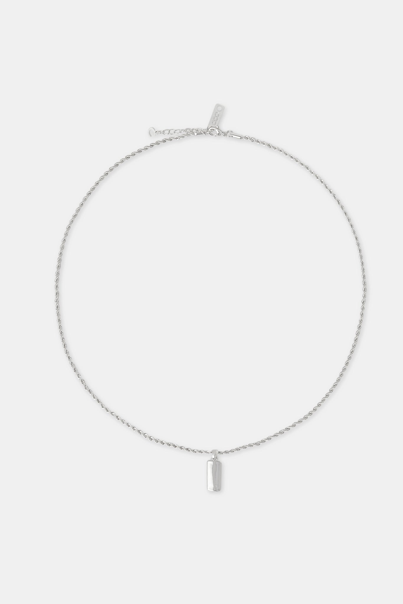 Micro Polished Bar Rope Necklace - 15mm