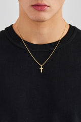 Micro Polished Cross Cuban Necklace - 15mm