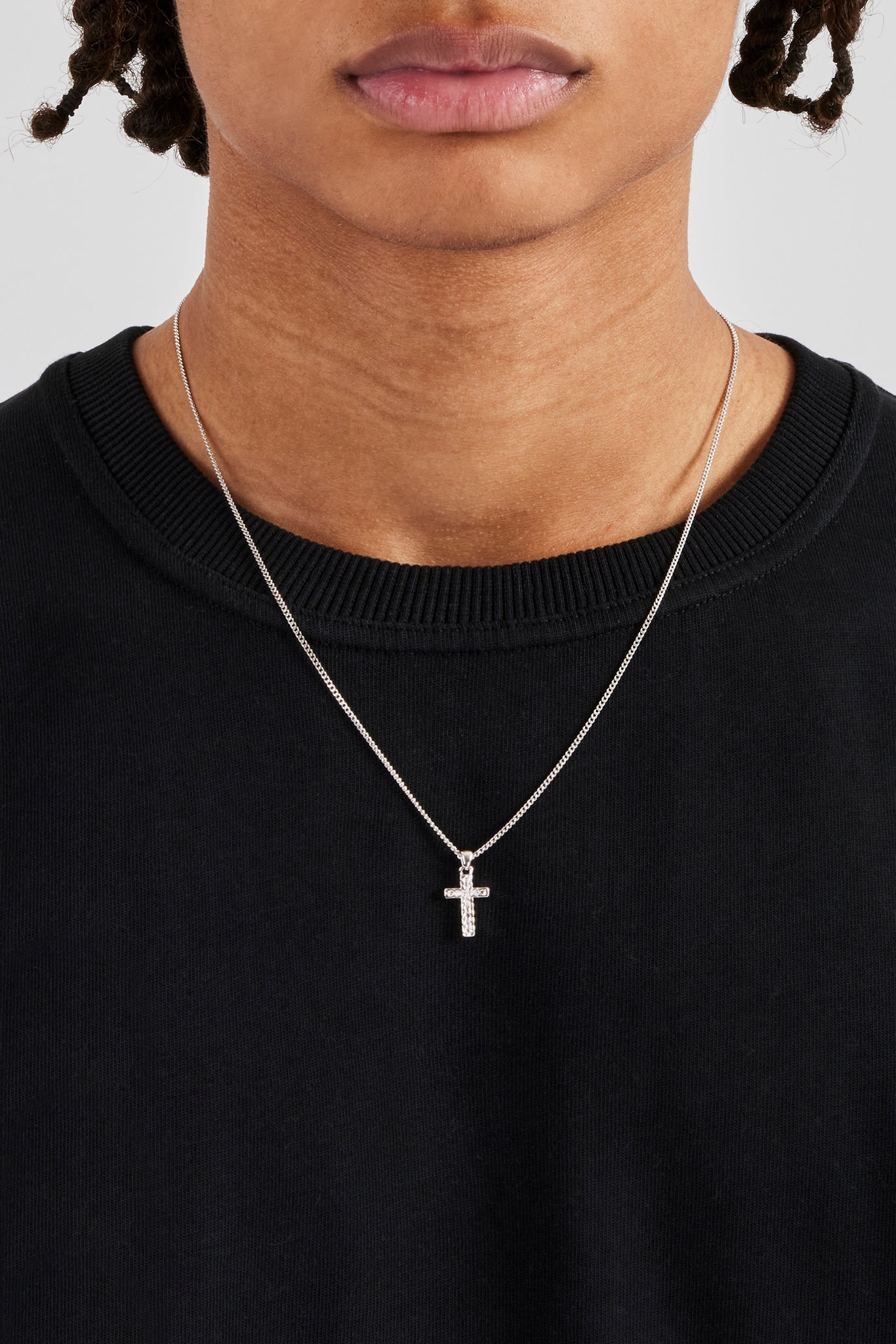 Micro Polished Cross Cuban Necklace - 15mm