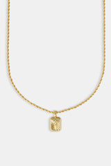 Micro Polished Crucifix Rope Necklace - 15mm Gold