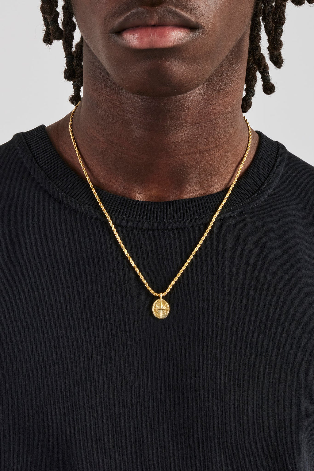 15mm Micro Polished Starburst Rope Necklace - Gold | Mens Necklaces ...