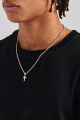 Micro Textured Cross Rope Necklace - 15mm