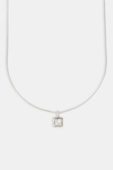 Micro Iced Square Pendant Necklace - 10mm