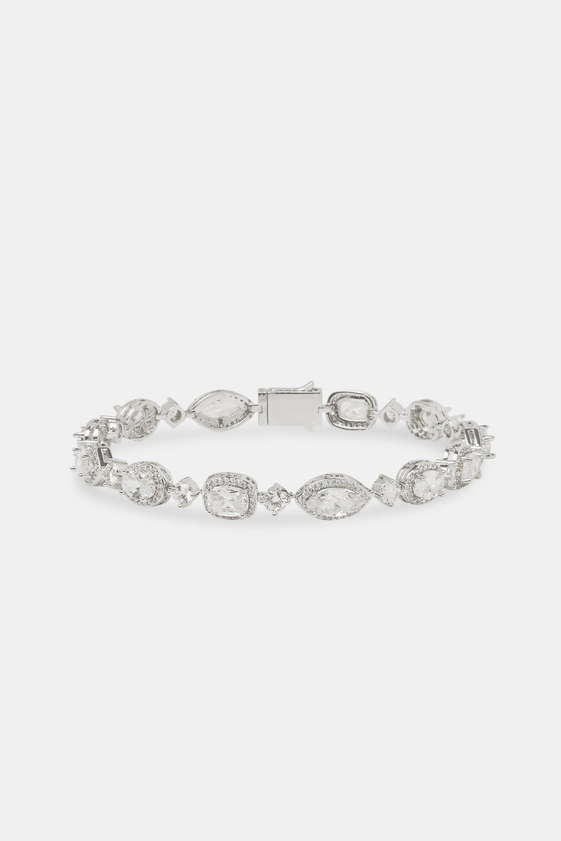 Oval & Rectangular Cluster Bracelet - 8mm