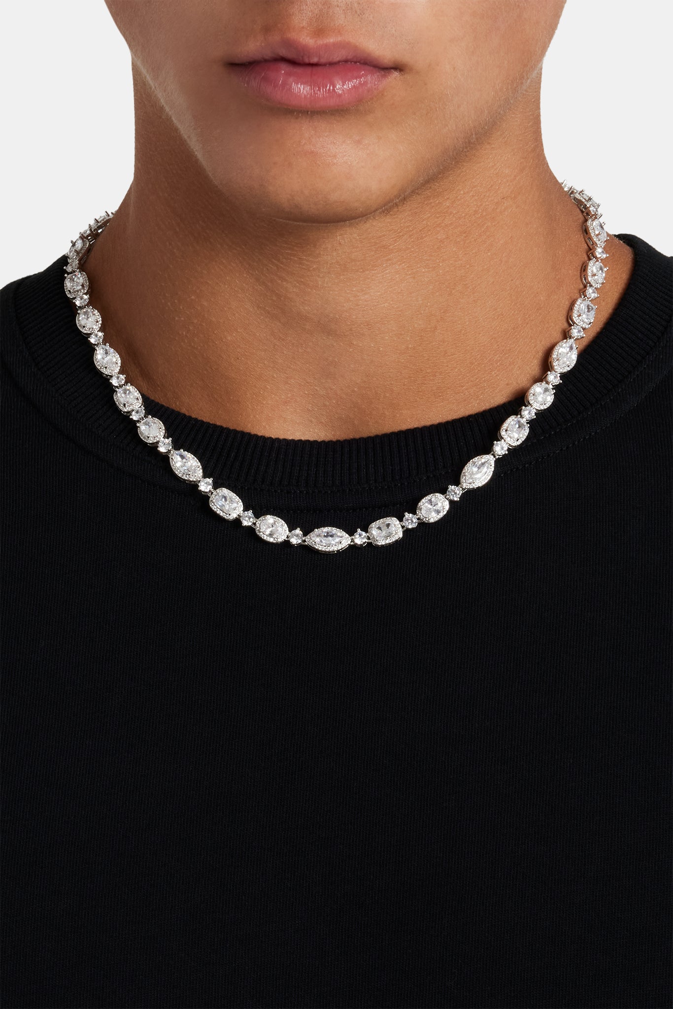 Cluster Chain Oval & Rectangular Cluster Chain - 8mm | Mens Chains | Shop Tennis ...
