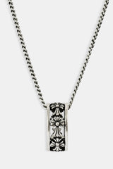 Oxidised Cross Ring Necklace - 10mm - White