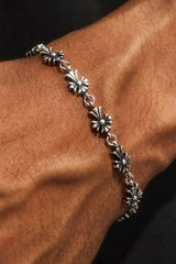 Oxidised Multi Cross Bracelet - 5mm - White