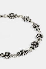 Oxidised Multi Cross Bracelet - 5mm - White