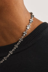 Oxidised Multi Cross Chain - 5mm - White
