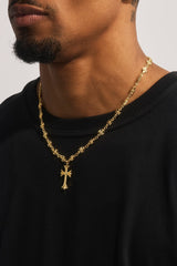 Polished Multi Cross Motif Necklace - 30mm - Gold