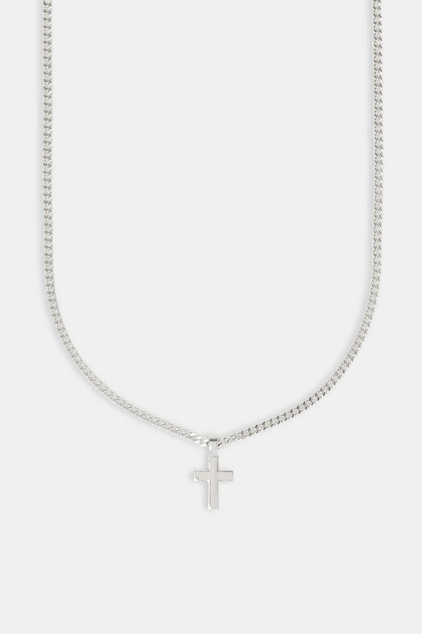 Polished Drop Cross Cuban Chain - 5mm