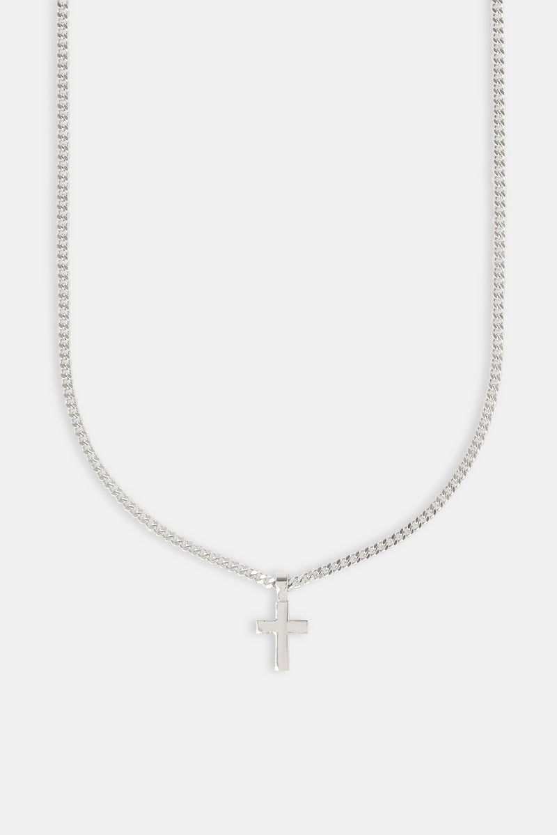 Polished Drop Cross Cuban Chain - 5mm