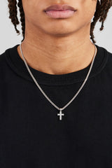 Polished Drop Cross Cuban Chain - 5mm