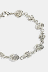 Polished Multi Cross Motif Bracelet - 10mm - White