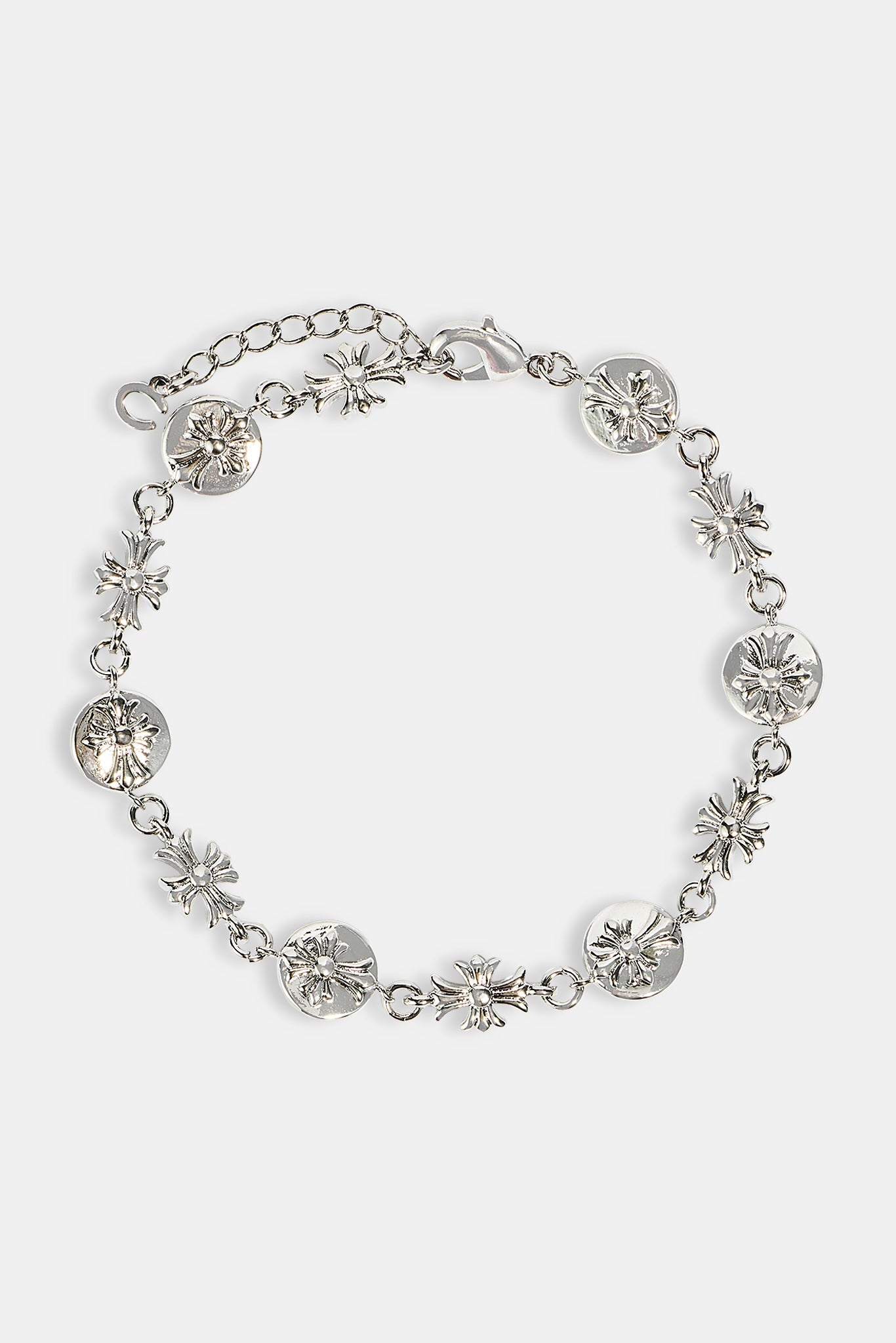 Polished Multi Cross Motif Bracelet - 10mm - White