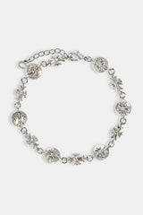 Polished Multi Cross Motif Bracelet - 10mm - White