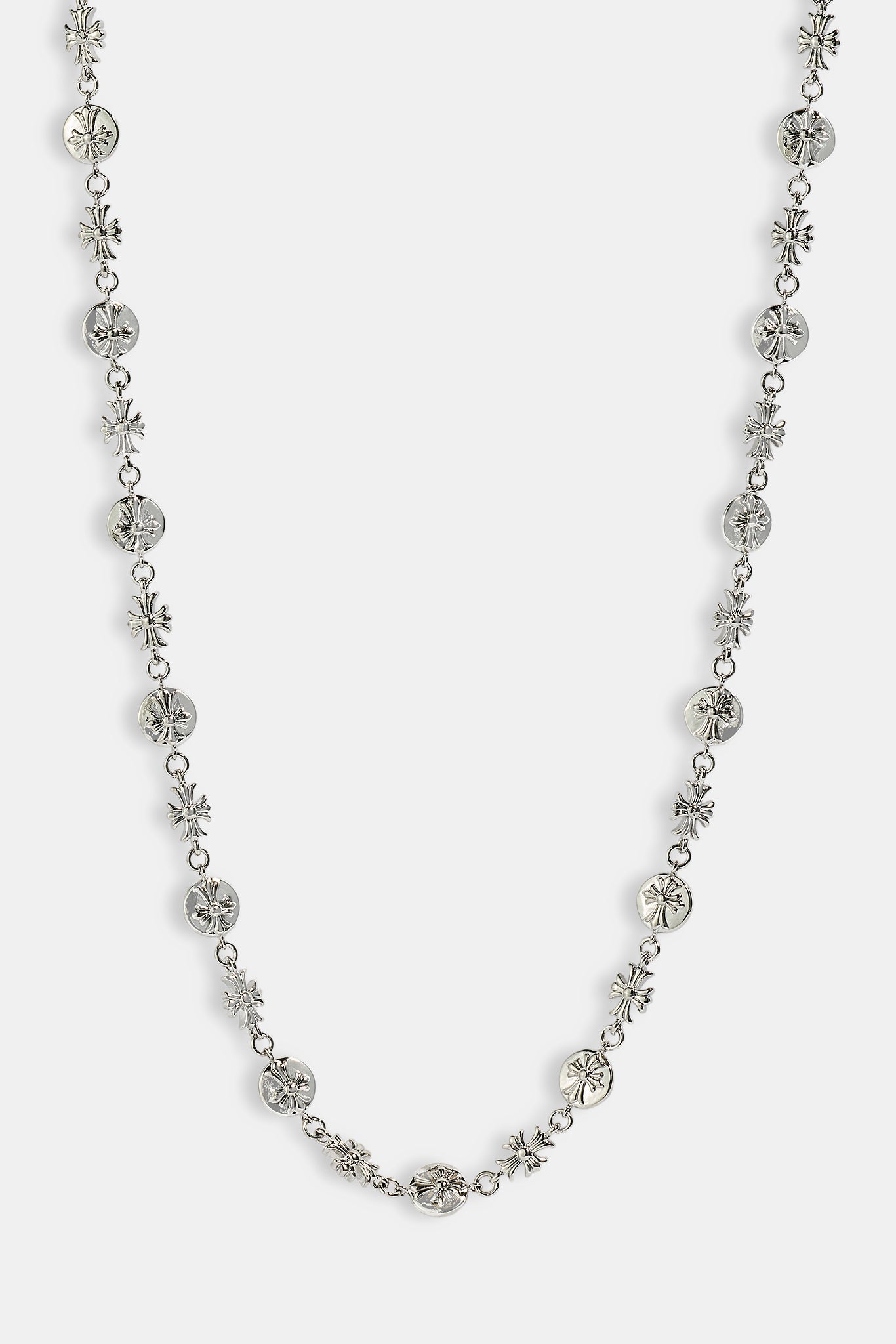 Polished Multi Cross Motif Chain - 10mm - White